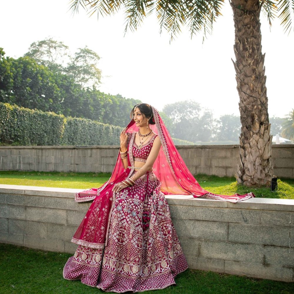 Anita Dongre Wedding Lehenga, Small, Wine Red - Picture 2 of 4